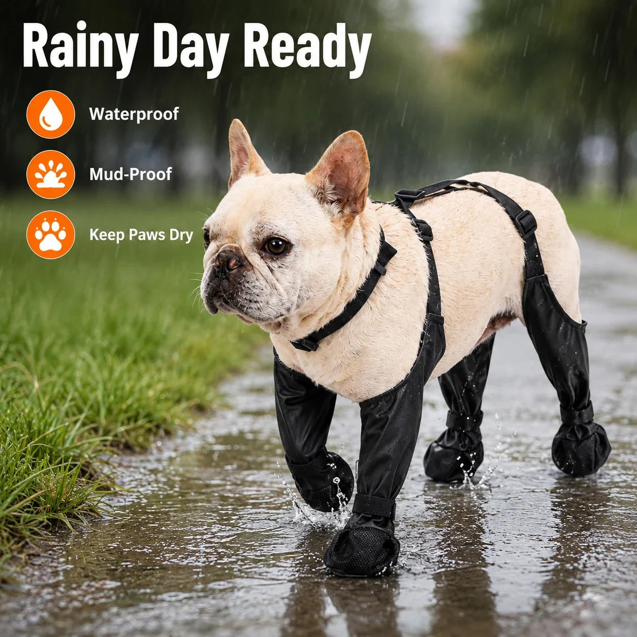 1set Pet Rain Shoes Dog Rain Boots Waterproof Dog Boots Small Puppy Medium Large Dogs Pet Booties Anti-Slip Dog Shoes Rain Snow