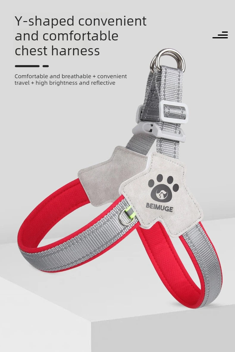Dog Y shaped harness no pull reflective adjustable breathable and comfortable for small medium dogs walking training outdoor