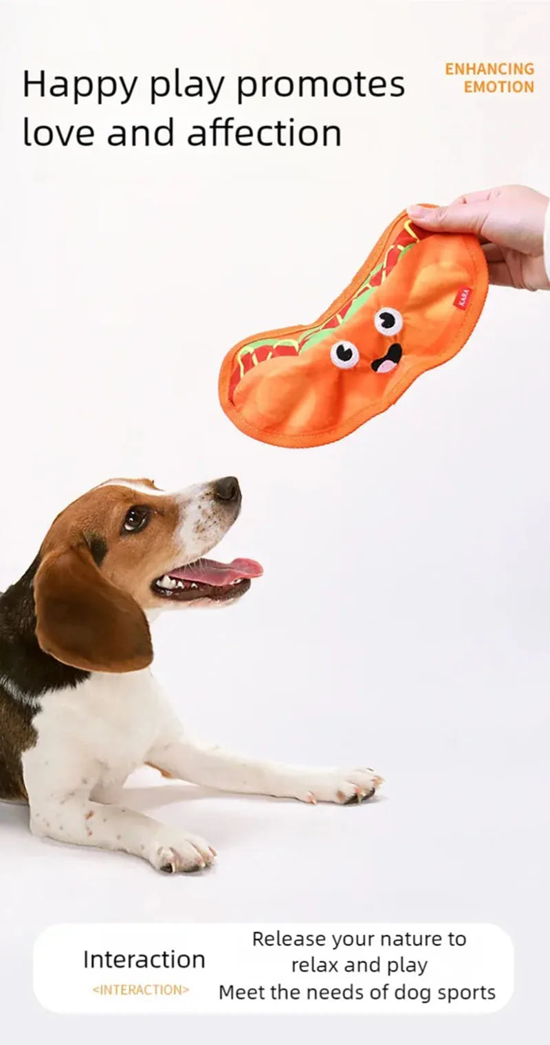 Dog toys that are resistant to biting, grinding teeth, and can relieve boredom with sound simulation, such as hamburgers and fre
