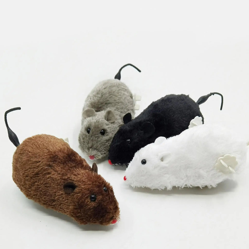Cat Mice Toys Wind Up Mouse Cat Moving Plush Interactive clockwork Toys Chasing Quick Move Toys Interesting Supplies For Kitten