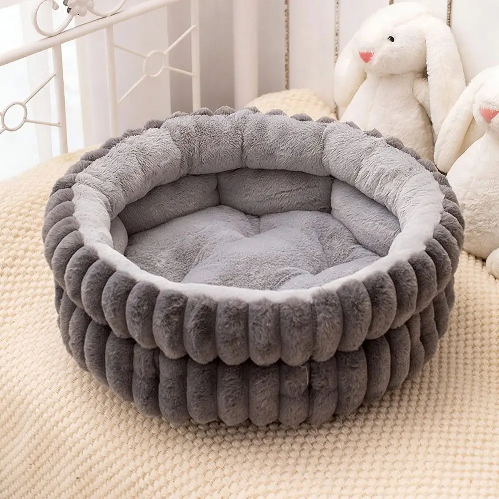 Comfortable Warm Soft Cat Bed Deep Sleep Pet Supplies Dog Bed Round Cozy Pet House Kennel Winter