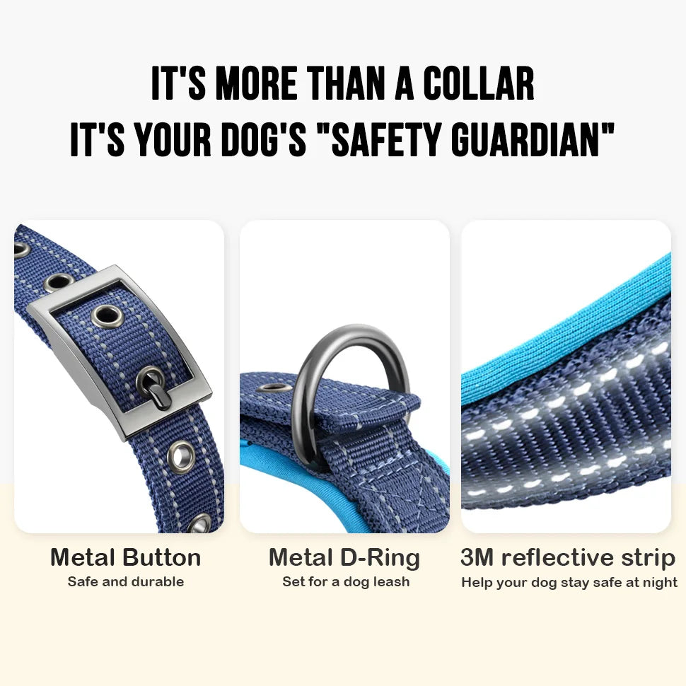 Heavy Duty Tactical Dog Collar, Military Collars with Handle, Training, Walking, Medium and Large Dogs Accessories