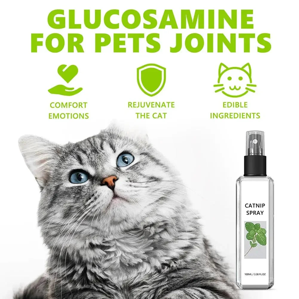 Cat Mint Calming Spray Anxiety Relief Increase Vitality Catnip Infused No Mess Pet Behavior Training Interactive Cat Toy for Cat