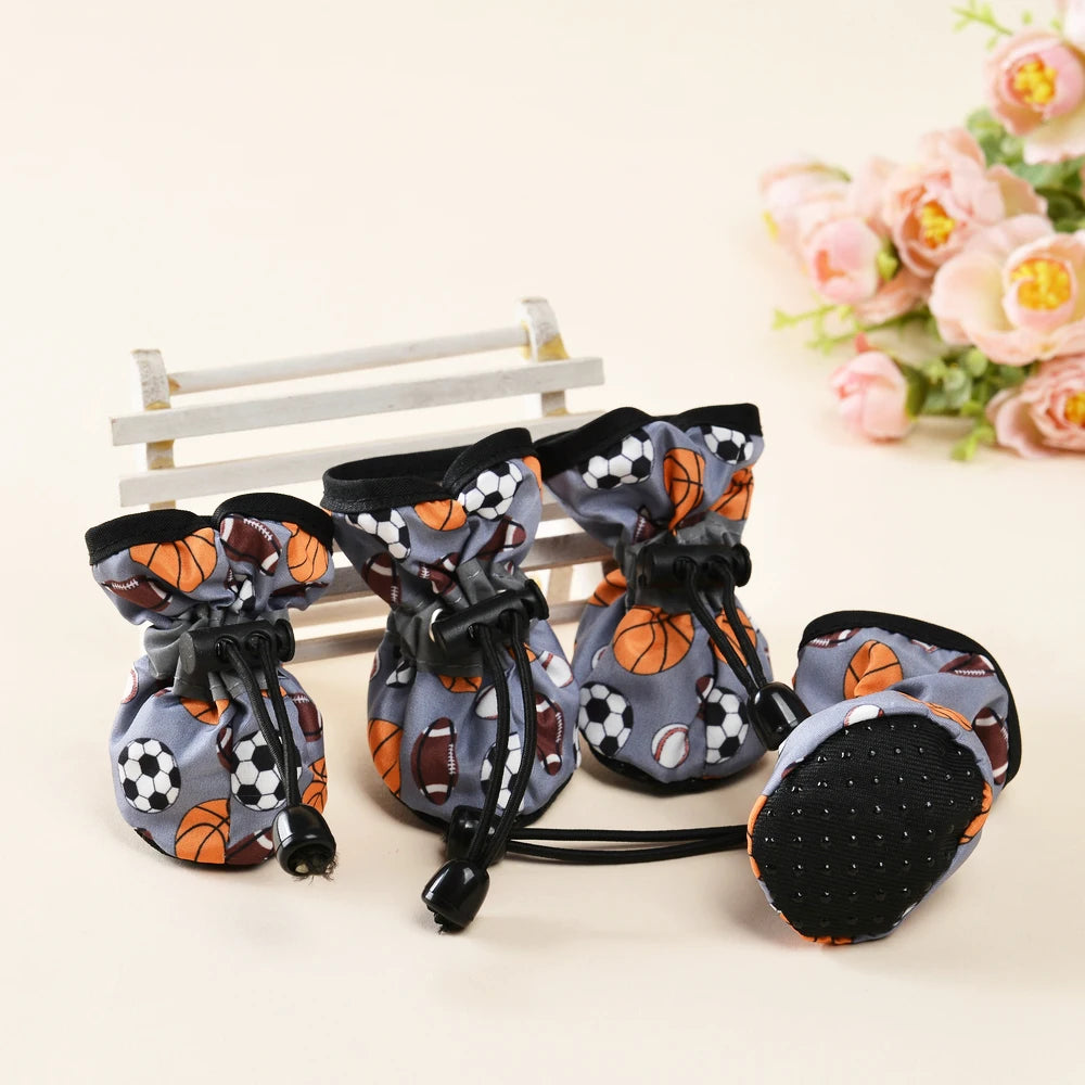 Spring Autumn Dog Shoes for Small Medium Dogs Cats Breathable Warm Cozy Puppy Print Boots Bulldog Teddy Chihuahua Pet Supplies