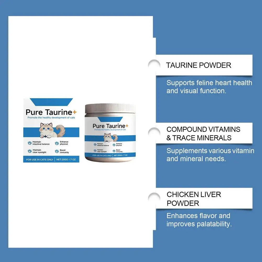 Cat Taurine Powder Gentle Formula To Care For Pet's Comfortable Body Massage Care Nutrition Powder Taurine powder for cats