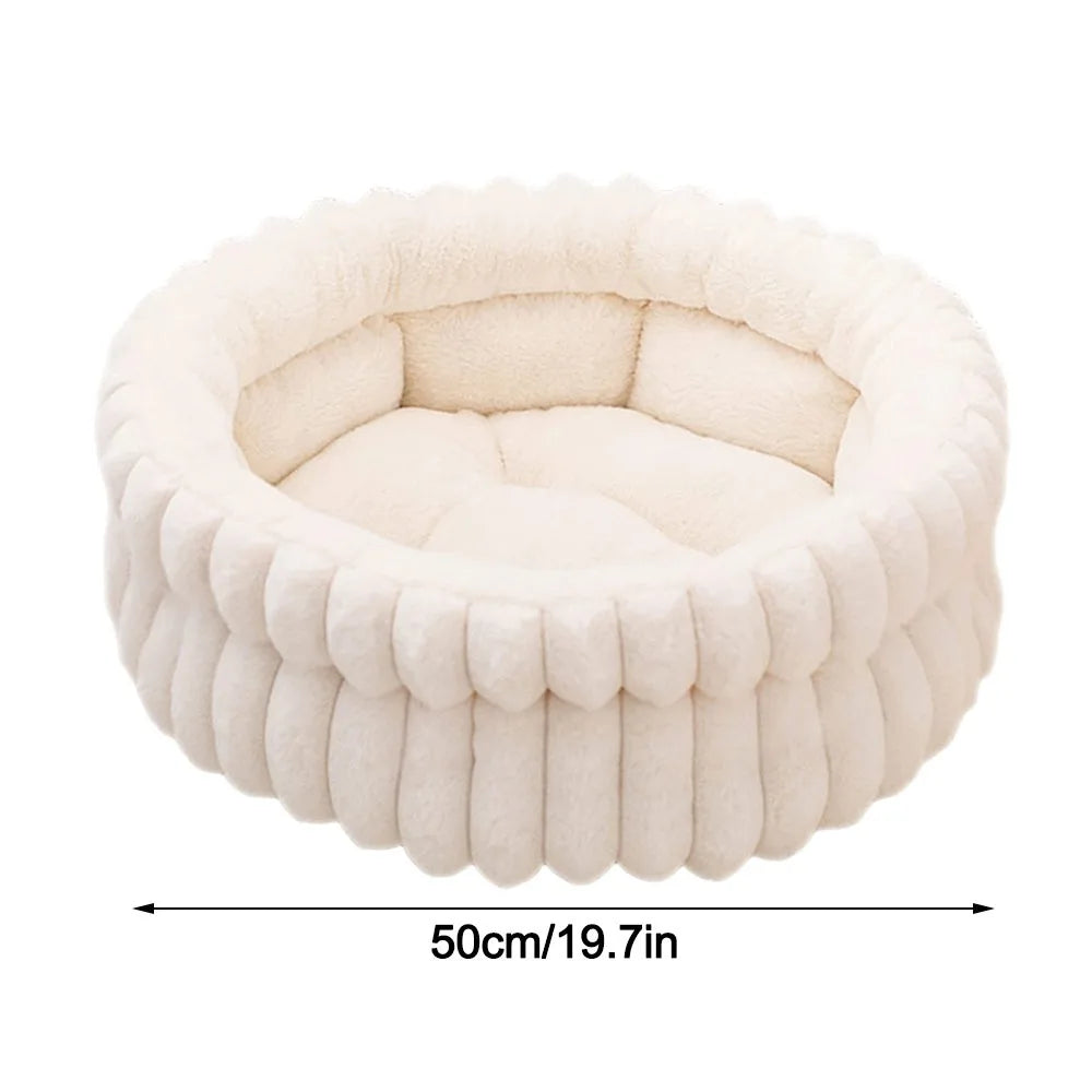 Comfortable Warm Soft Cat Bed Deep Sleep Pet Supplies Dog Bed Round Cozy Pet House Kennel Winter