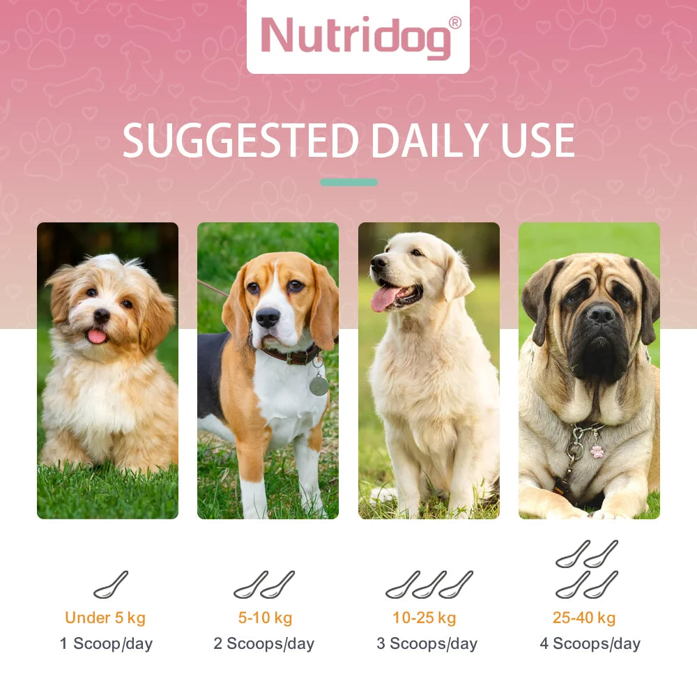 Dog Multivitamin Powder with Probiotics, Glucosamine & Digestive Enzymes, Immune System & Gut,Supports Joint Health（chicken）