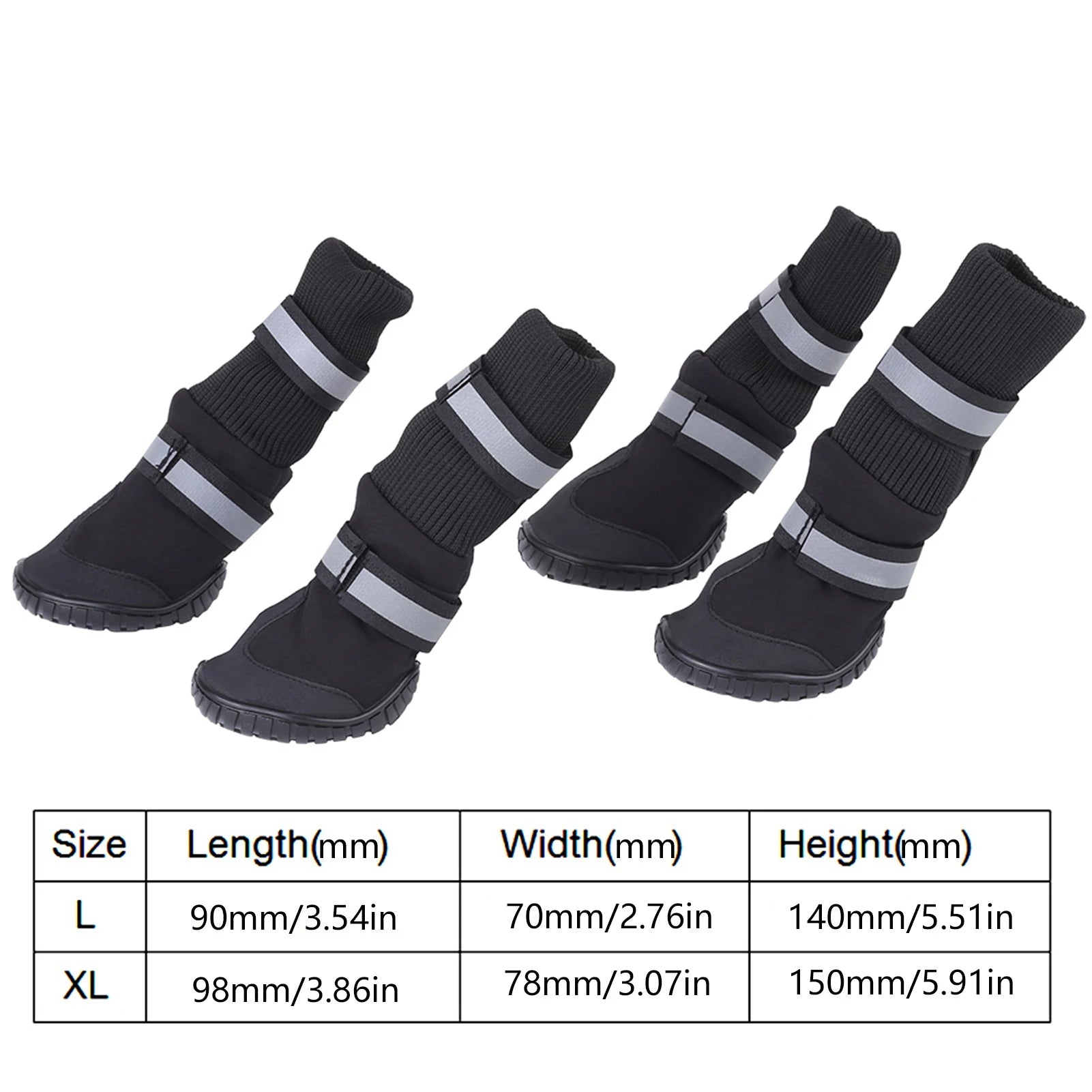 D2 4Pcs Set Pet Dog Shoes Anti Slip Protective Boots Dog Socks for Large Dogs Cat Waterproof Winter Dog Pet Puppy Shoes For Dogs