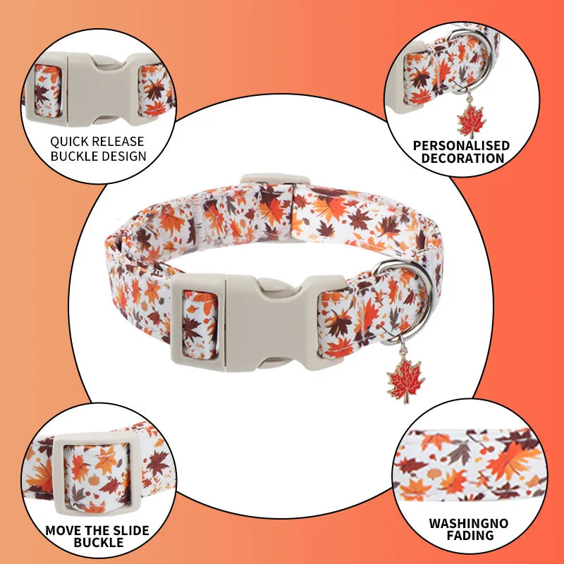 Dog Collar Nylon Cat Collars Adjustable Dogs Necklace with Cute Print for Small Medium Large Dogs Cat Supplies Valentine's Day
