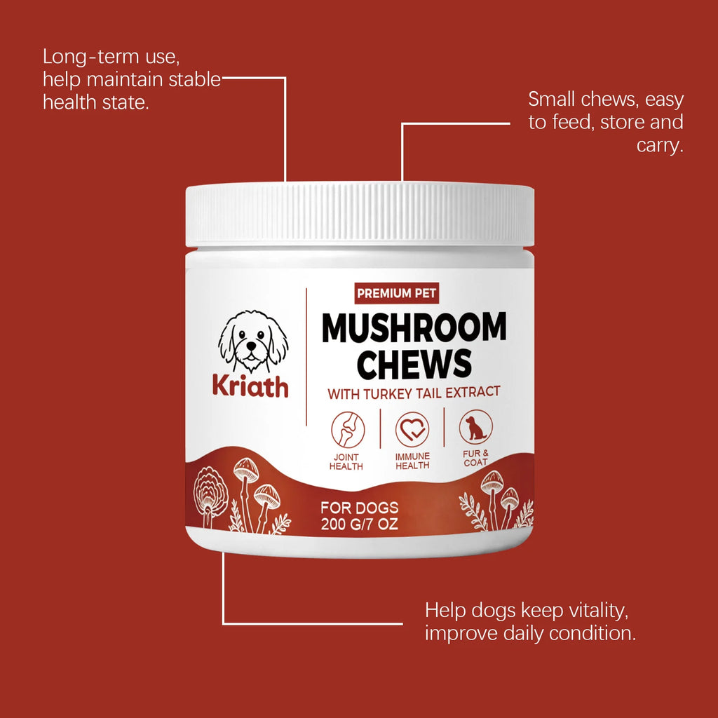 Kriath Beef Flavor Dog Nutrition Chews Improve Pet Vitality Balance Intestinal Flora Skin Coat Wellness Boost Body Defense 200g