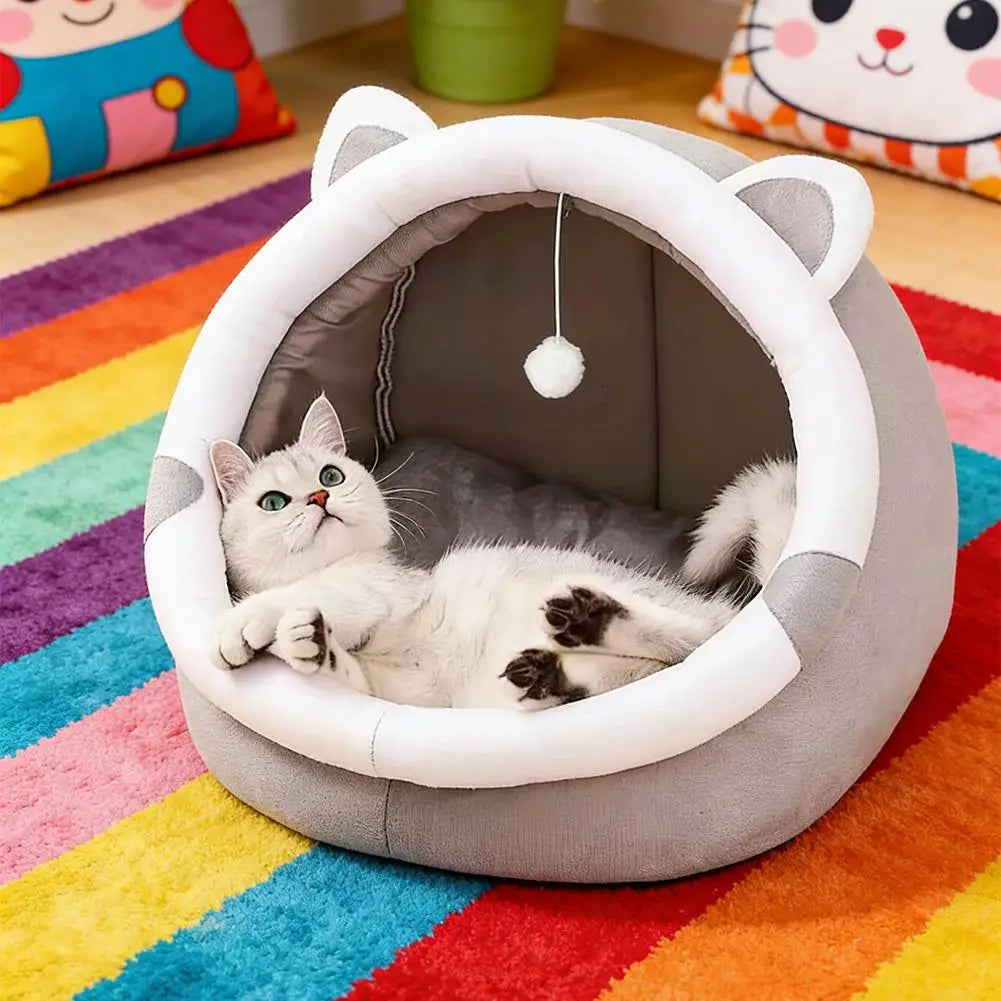 Deep Sleep Cat Bed Cartoon Pet Bed Foldable Removable Washable Pet Sleeping Bed for Small Dog Mat Bag Cave Cats Bed
