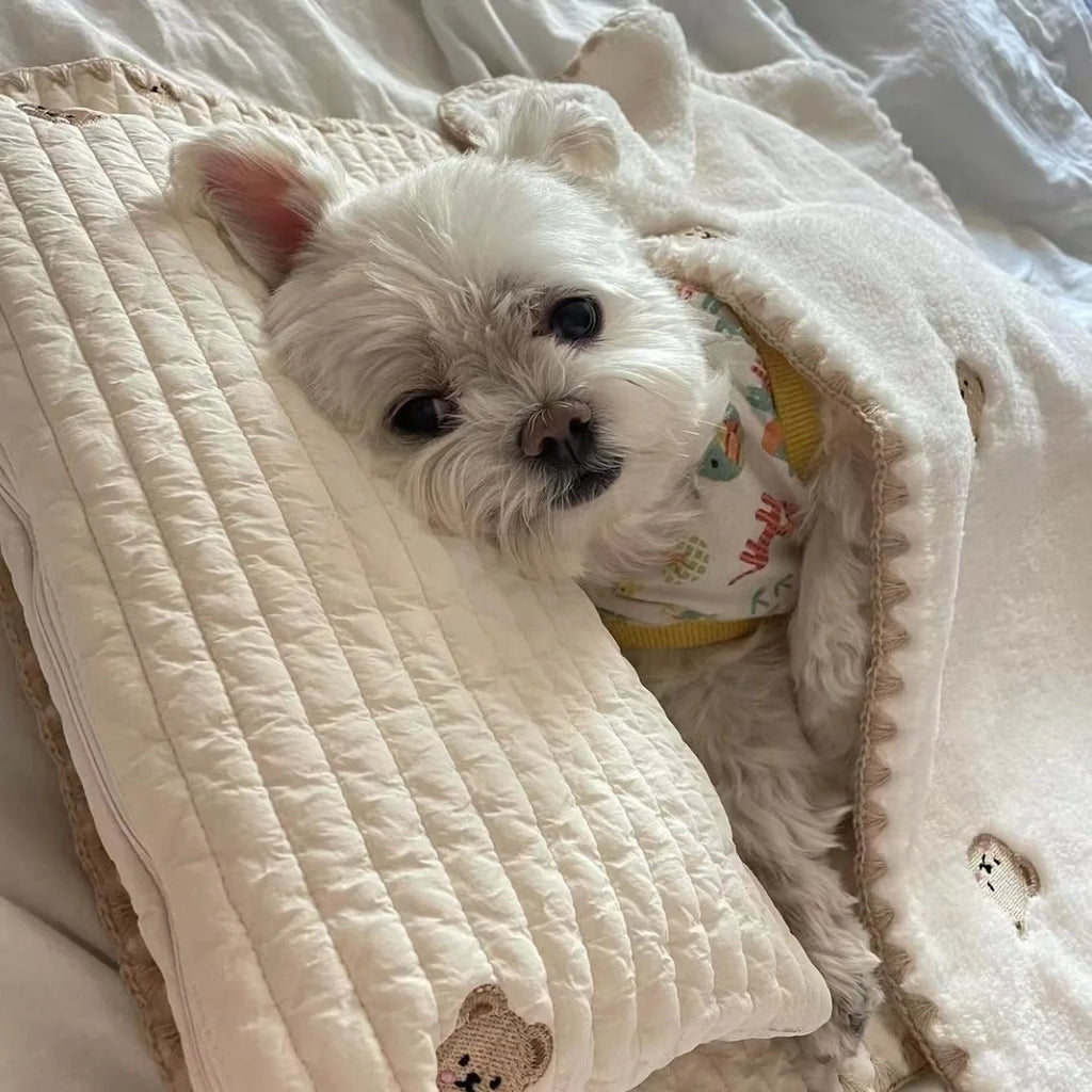 3Pcs /Set Dog Bed Set with Pillow Mattress Comforter Removable Washable Cat Nest Soft Comfortable Pet Supplies Dog Accessories