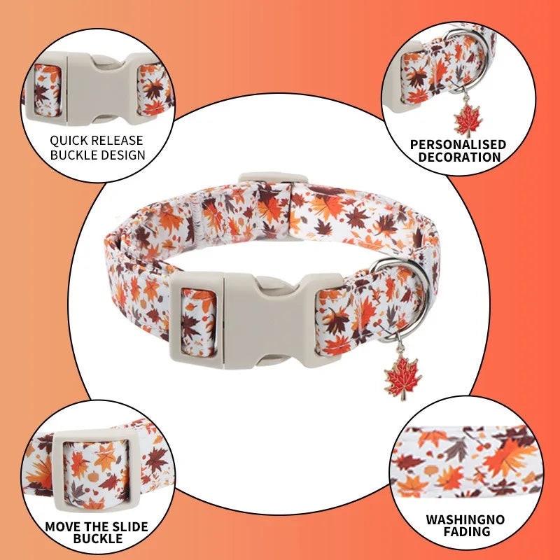 Dog Collar Nylon Cat Collars Adjustable Dogs Necklace with Cute Print for Small Medium Large Dogs Cat Supplies Valentine's Day