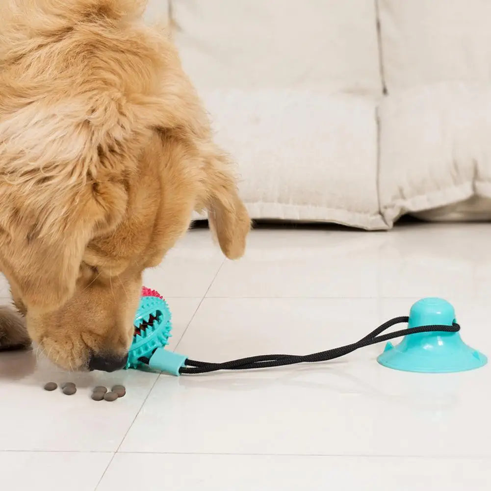 Dog Chew Toys for Aggressive Chewers Interactive Dog Suction Cup Toy Teething Rope Toy Dog Puzzle Treat Food Dispensing Ball Toy