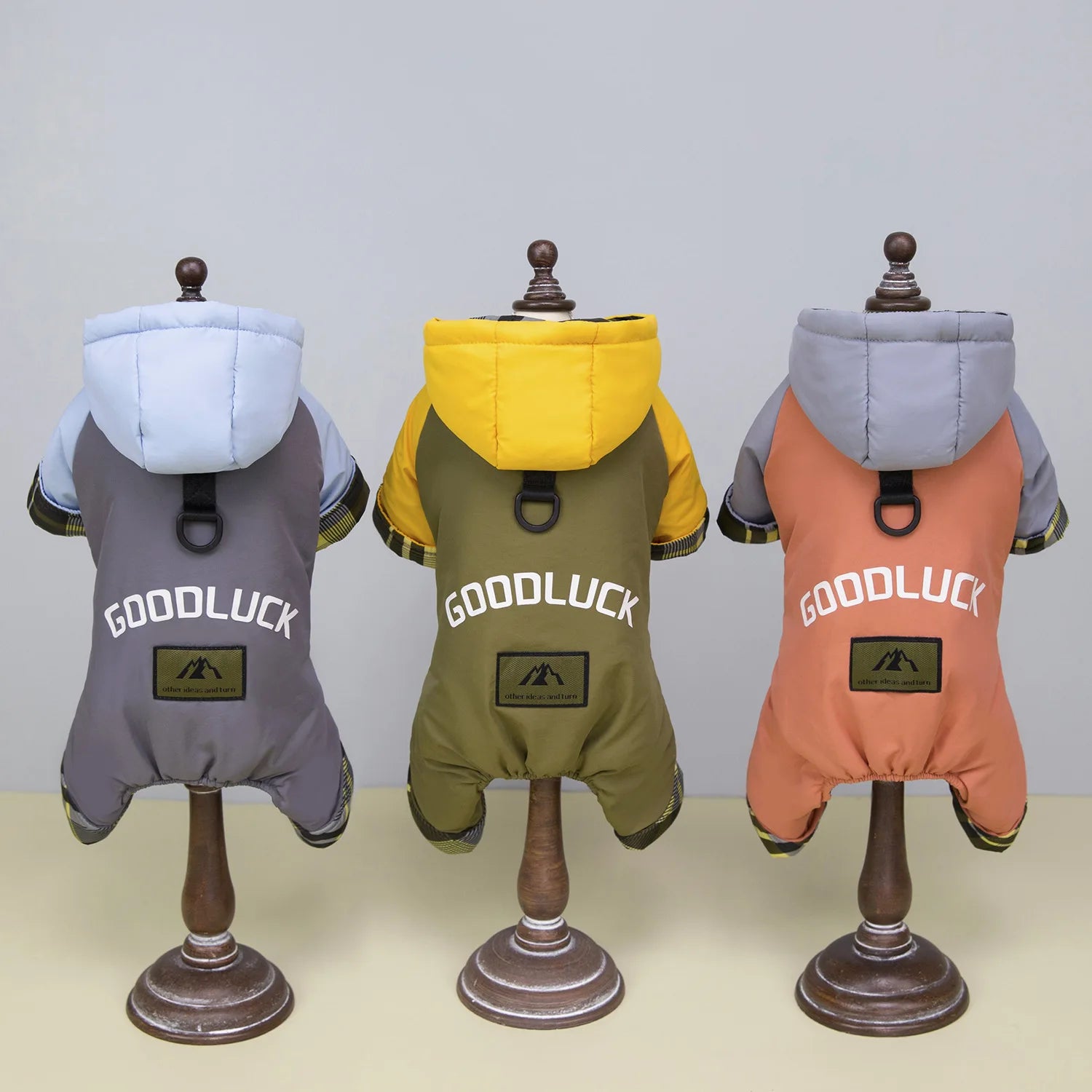 Dog clothes autumn and winter newclothing teddy pet clothes winterthickened 25 hooded three-color four-leg cotton-padded clothes