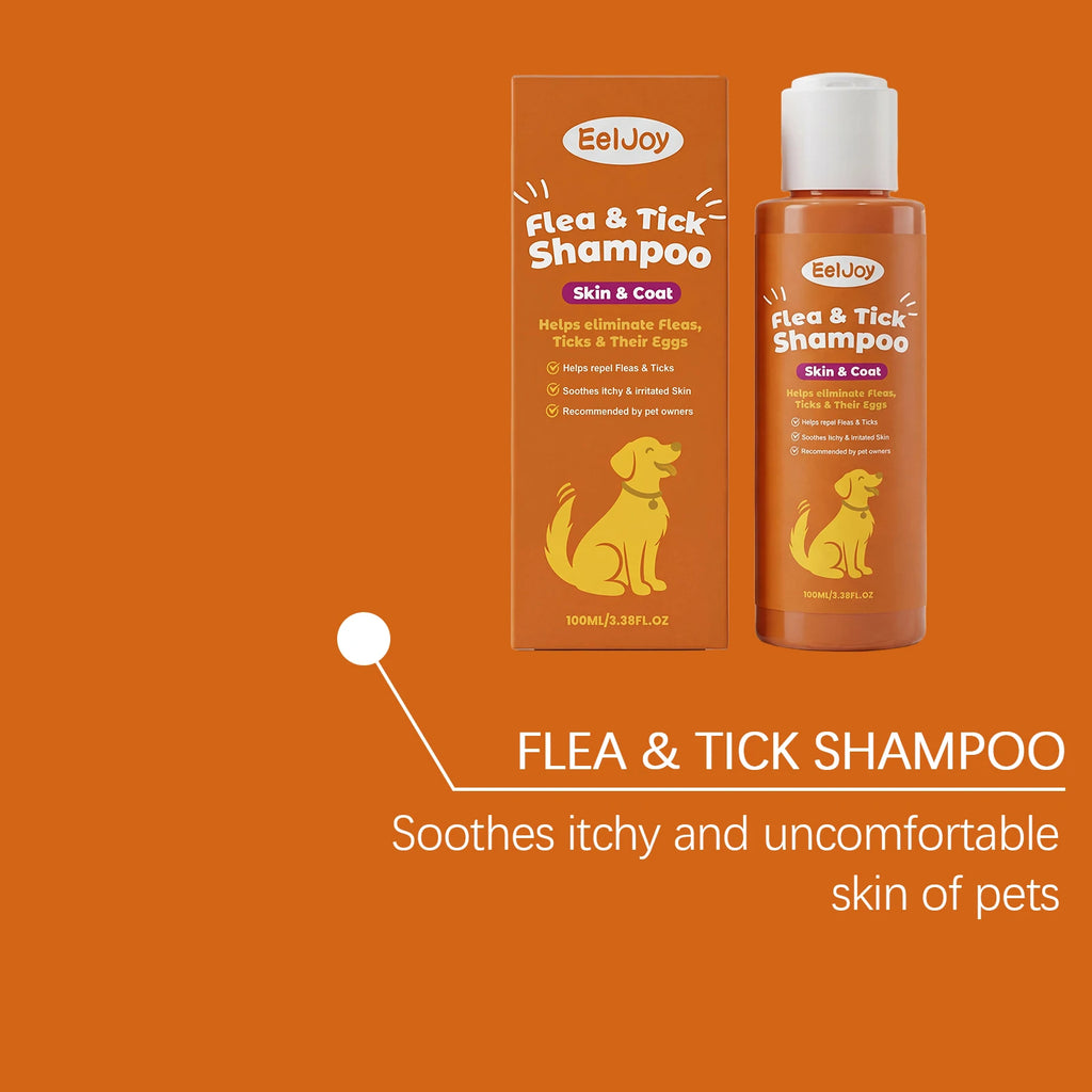 Flea Tick Shampoo for Dogs Cats Moisturizing Eliminate Fleas Ticks Relieve Itching Sooth Skin Long Lasting Pet Grooming Shampoo