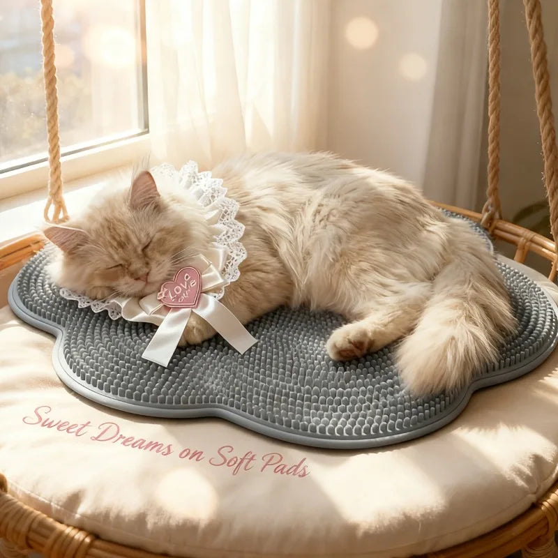 2-in-1 Cat Grooming Cushion Brush Bed Mat  Pet Sleeping Mat Kitten Puppy Nest Pet Cushion Cat Accessories