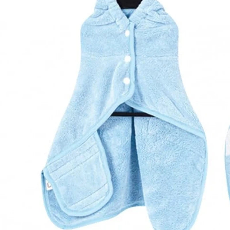 Pet Bathrobe for Dogs and Cats Super Absorbent Pet Dog Bath Towel Hooded Coat Adjustable Collar and Belly StrapXS To L