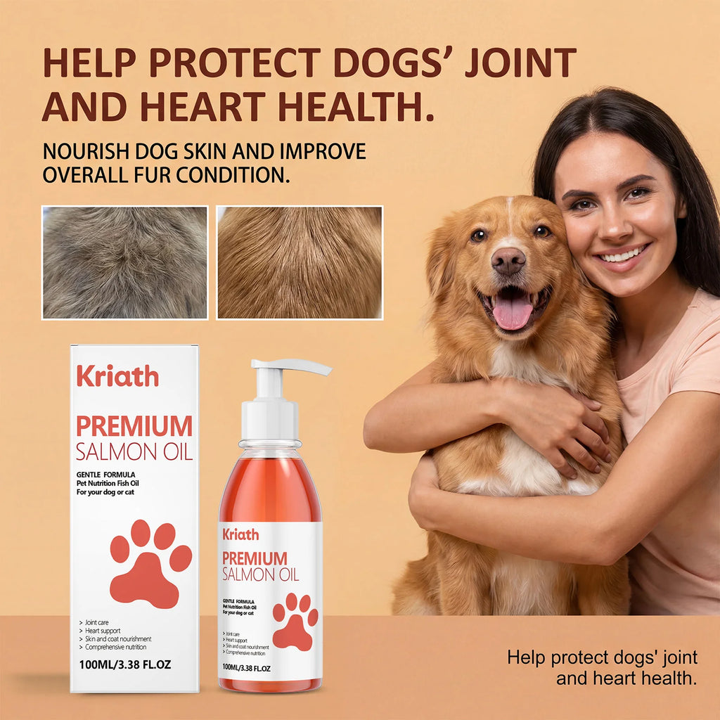 Cat Premium Salmon Oil Nourishing Skin Smooth Hair Protect Joint Support Heart Health Gentle Body Care Pet Nutrition Supplement