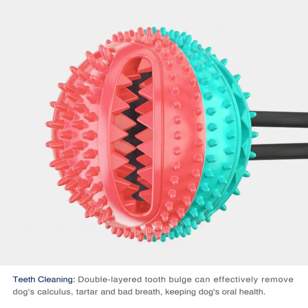 Dog Chew Toys for Aggressive Chewers Interactive Dog Suction Cup Toy Teething Rope Toy Dog Puzzle Treat Food Dispensing Ball Toy