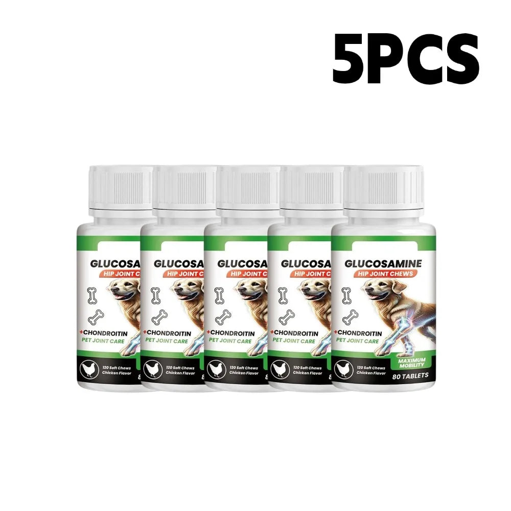 Dog Joint Care Tablets Pet Hip and Joint Supplement Glucosamine Chondroitin Soft Chews Mobility Support Dog Health Nutrition