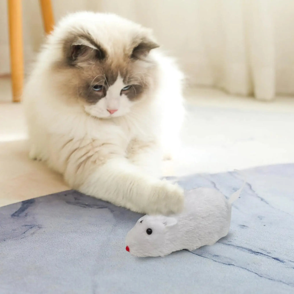 Cat Mice Toys Wind Up Mouse Cat Moving Plush Interactive clockwork Toys Chasing Quick Move Toys Interesting Supplies For Kitten