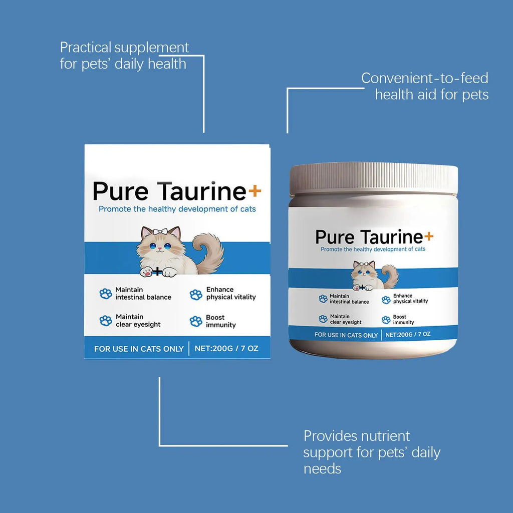 Cat Taurine Powder Support for Pet Heart Health Promote Maintain Visual Function Smooth Hair Pet Daily Care Nutrition Powder