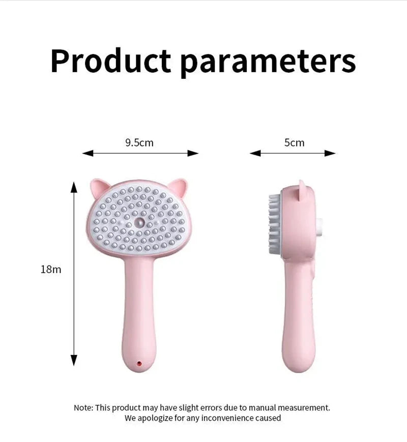 2-in-1 Cat grooming comb Pet Grooming Brush - Electric Massage & Waterless Spray Comb for Cats/Dogs One-Button Deshedding