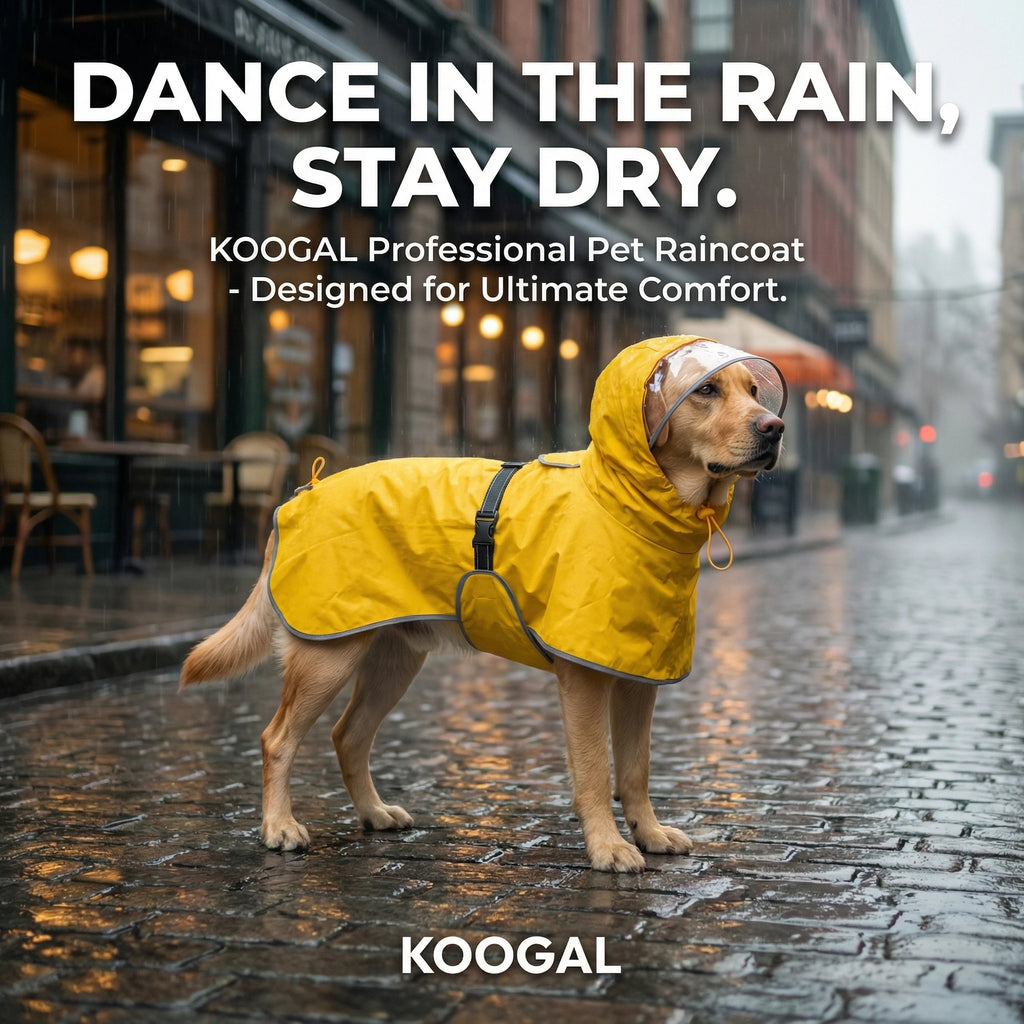 Dog Raincoat, Hooded Windproof and Waterproof Reflective Pet Raincoat, Suitable for Medium to Large Dogs, Waterproof Dog Clothin