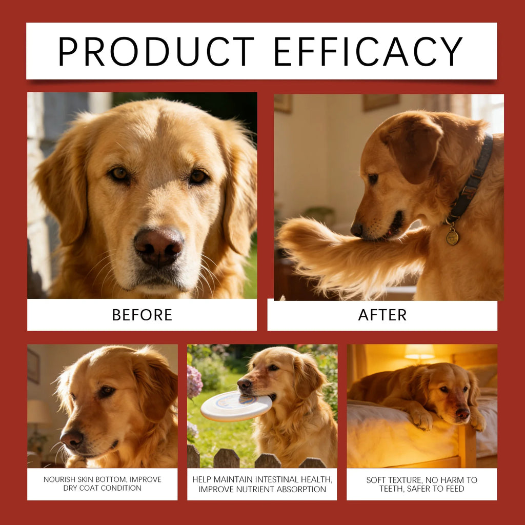 Kriath Beef Flavor Dog Nutrition Chews Improve Pet Vitality Balance Intestinal Flora Skin Coat Wellness Boost Body Defense 200g