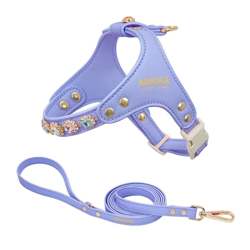 Arkika Dog Leash Small Dogs Chest Back Type Yorkie Teddy Pet out Walking Rope Non-Extensible Durable Pet Supplies