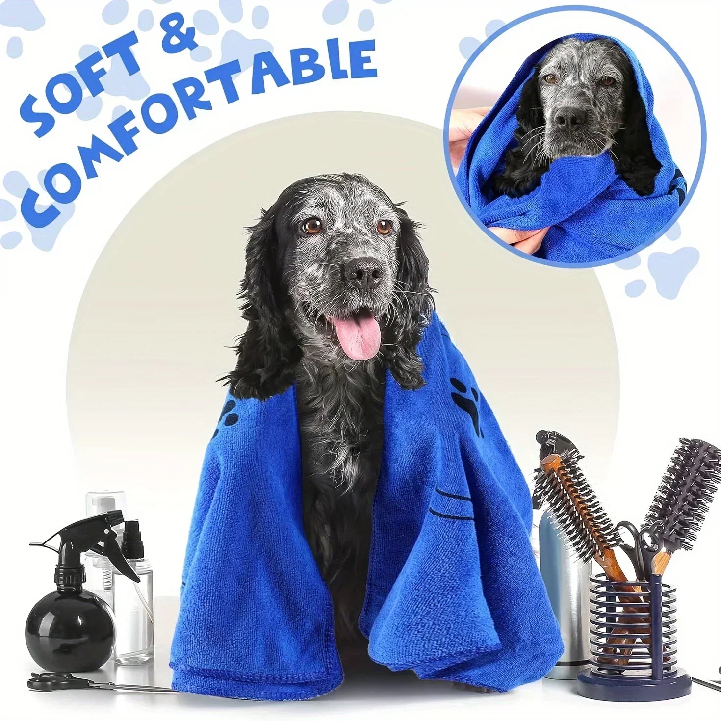 Quick-Drying Microfiber Dog Towel Absorbent Pet Bath Product Fiber Quick-drying Bath Towel Car Wiping Cloth Pet Supplies