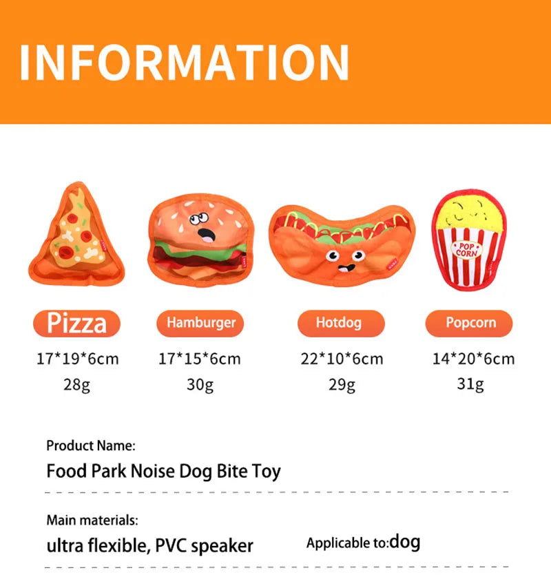 Dog toys that are resistant to biting, grinding teeth, and can relieve boredom with sound simulation, such as hamburgers and fre