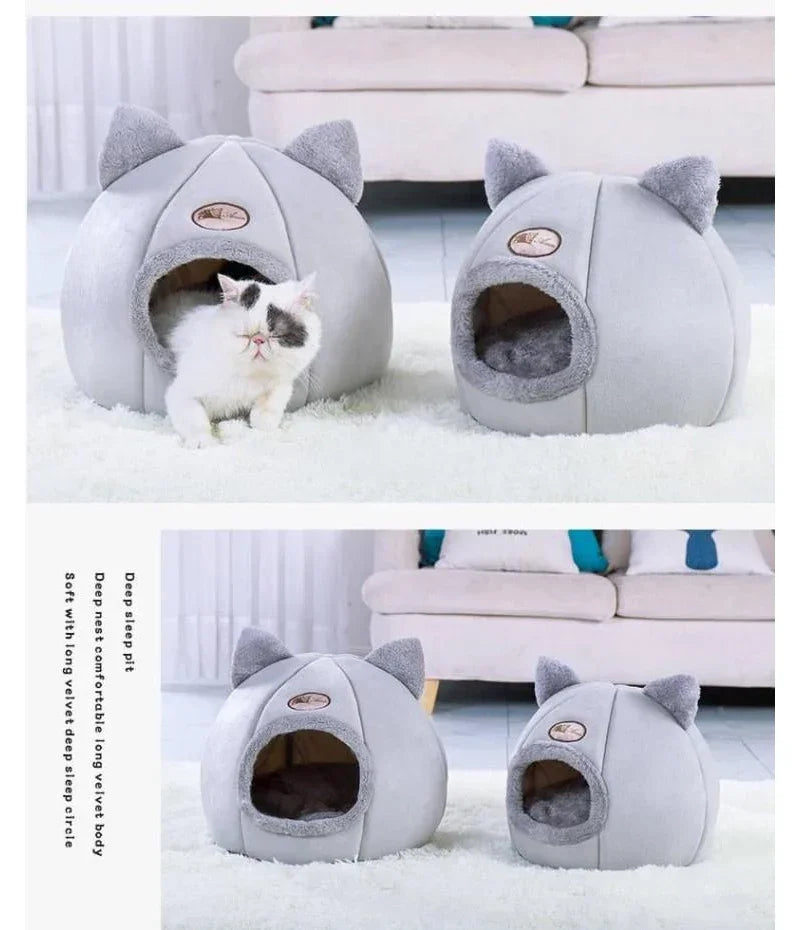 Deep Sleep Comfort in Winter Cat Bed Iittle Mat Basket Small Dog House Products Pets Tent Cozy Cave Nest Indoor Cama Gato