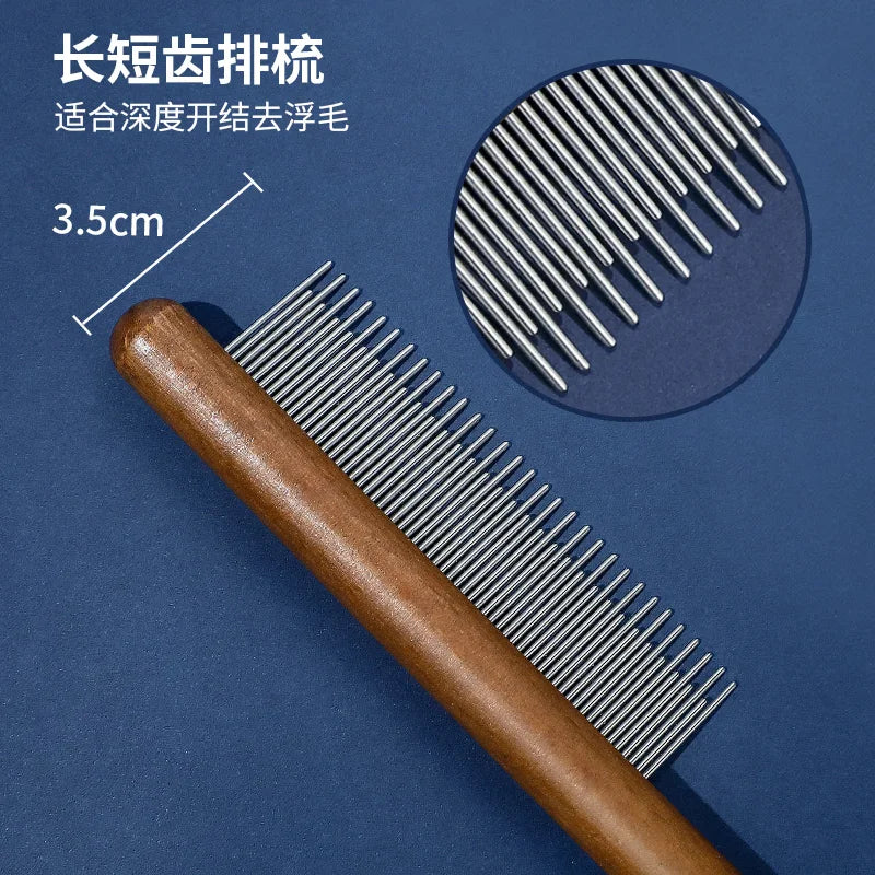 3.5*20cm Cat Grooming Special Comb Brush Long-haired Cats Dense Teeth Comb Knots To Remove Floating Hair Wooden Comb