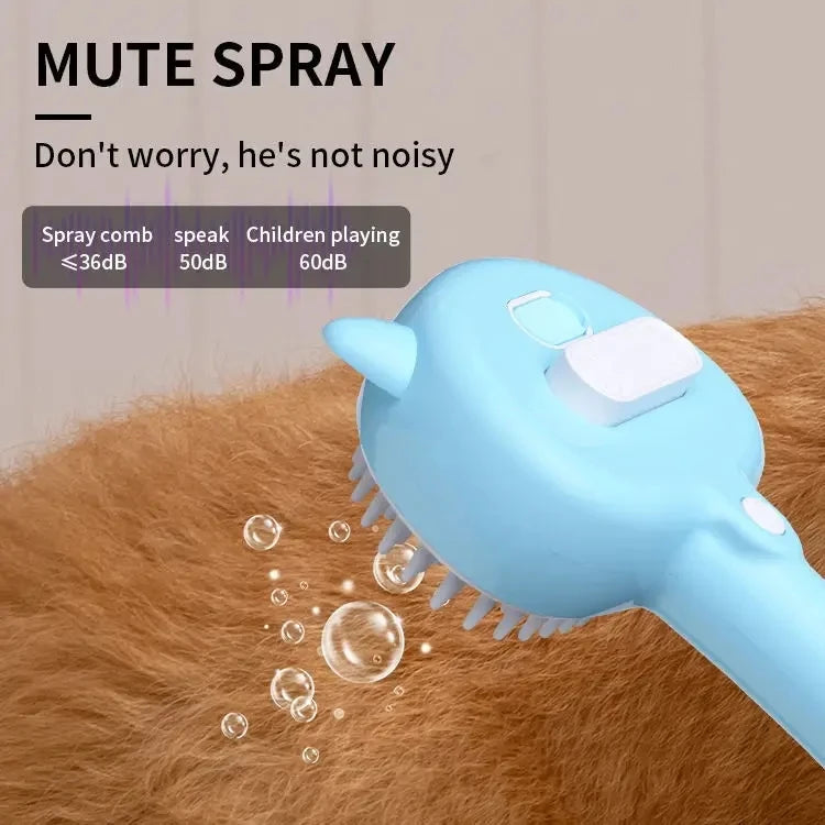 2-in-1 Cat grooming comb Pet Grooming Brush - Electric Massage & Waterless Spray Comb for Cats/Dogs One-Button Deshedding