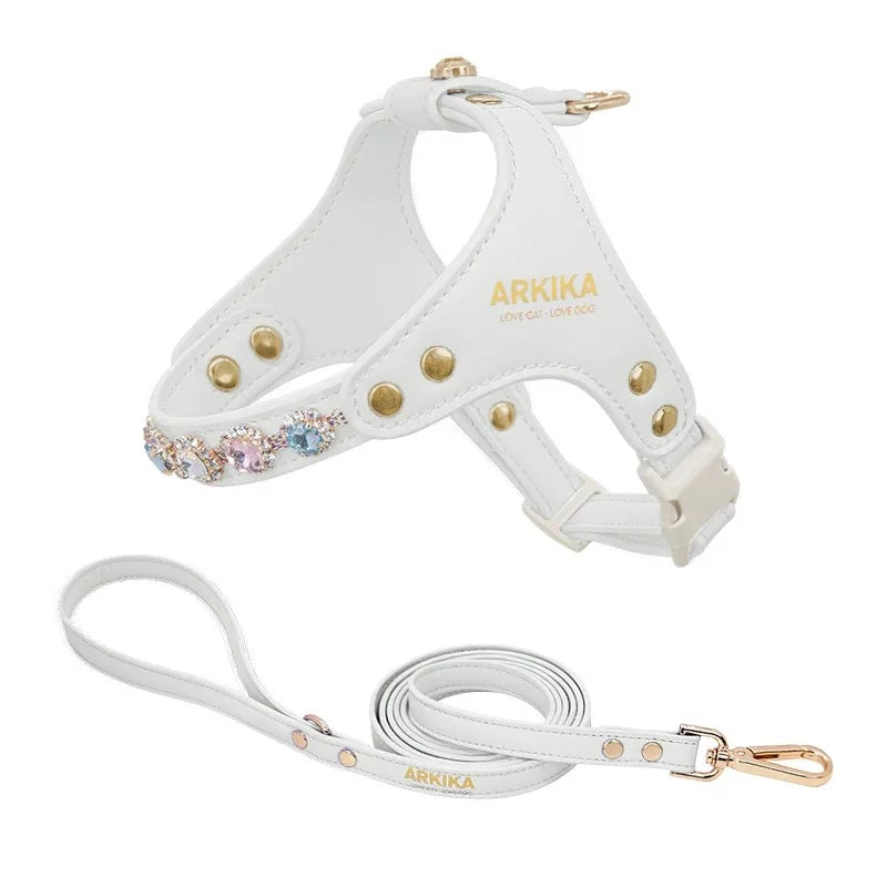 Arkika Dog Leash Small Dogs Chest Back Type Yorkie Teddy Pet out Walking Rope Non-Extensible Durable Pet Supplies
