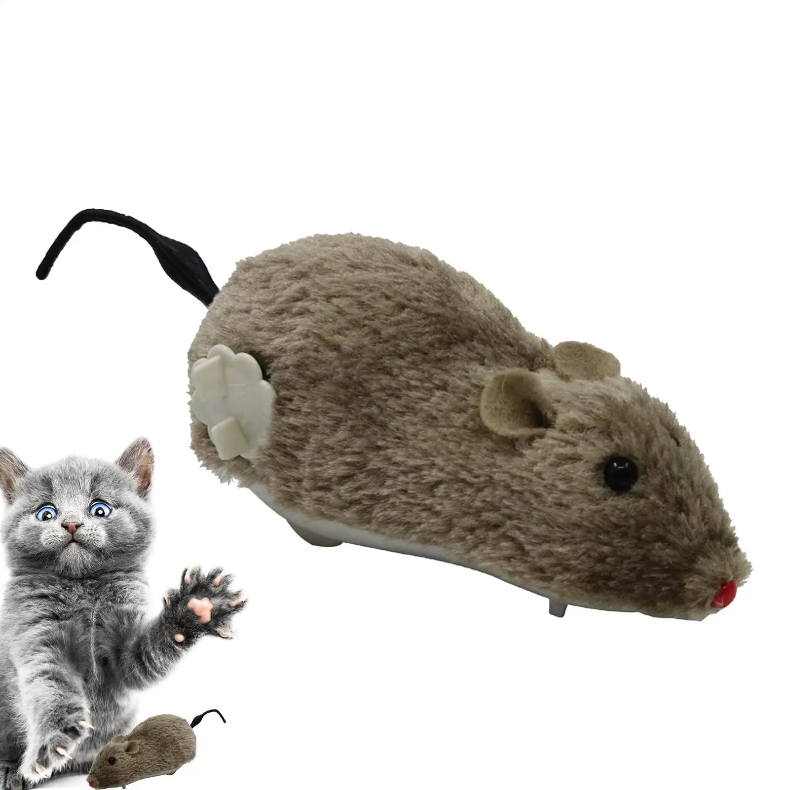 Cat Mice Toys Wind Up Mouse Cat Moving Plush Interactive clockwork Toys Chasing Quick Move Toys Interesting Supplies For Kitten