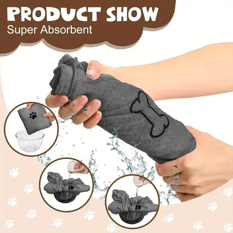 Quick-Drying Microfiber Dog Towel Absorbent Pet Bath Product Fiber Quick-drying Bath Towel Car Wiping Cloth Pet Supplies
