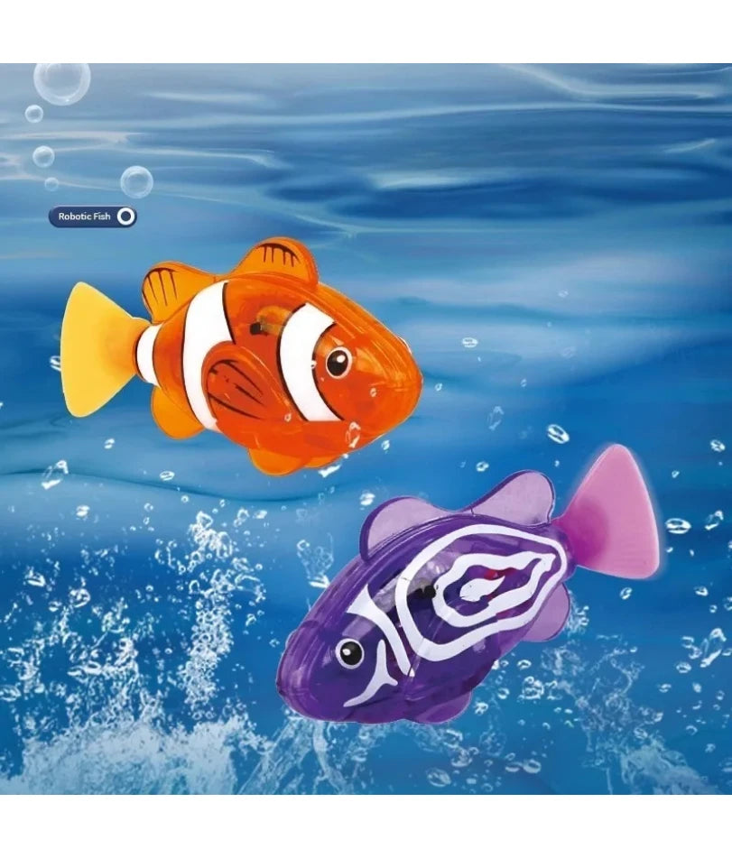 Cat Interactive Electric Fish Toy LED Light Swimming Robot Water Toy for Indoor Play Cats Dogs Pet Baby Bath Toys