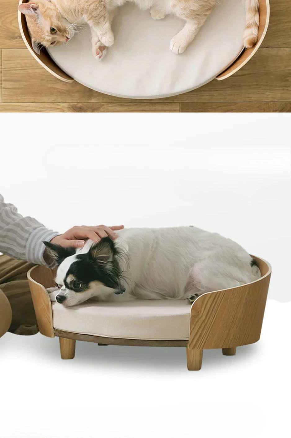 Wooden Pet Beds Mats and Furniture Indoor Cat House Soft Luxury Skidproof Cats Bed Sofa Comfortbale Cat Supplies Products