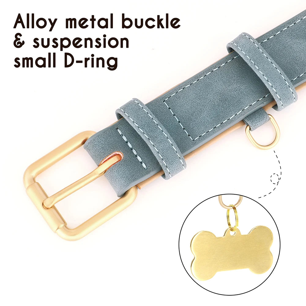 Leather Dog Collar Durable Dogs Collars Soft Padded Pet Pitbull Necklace Adjustable For Small Medium Large Dogs Pug Pet Products