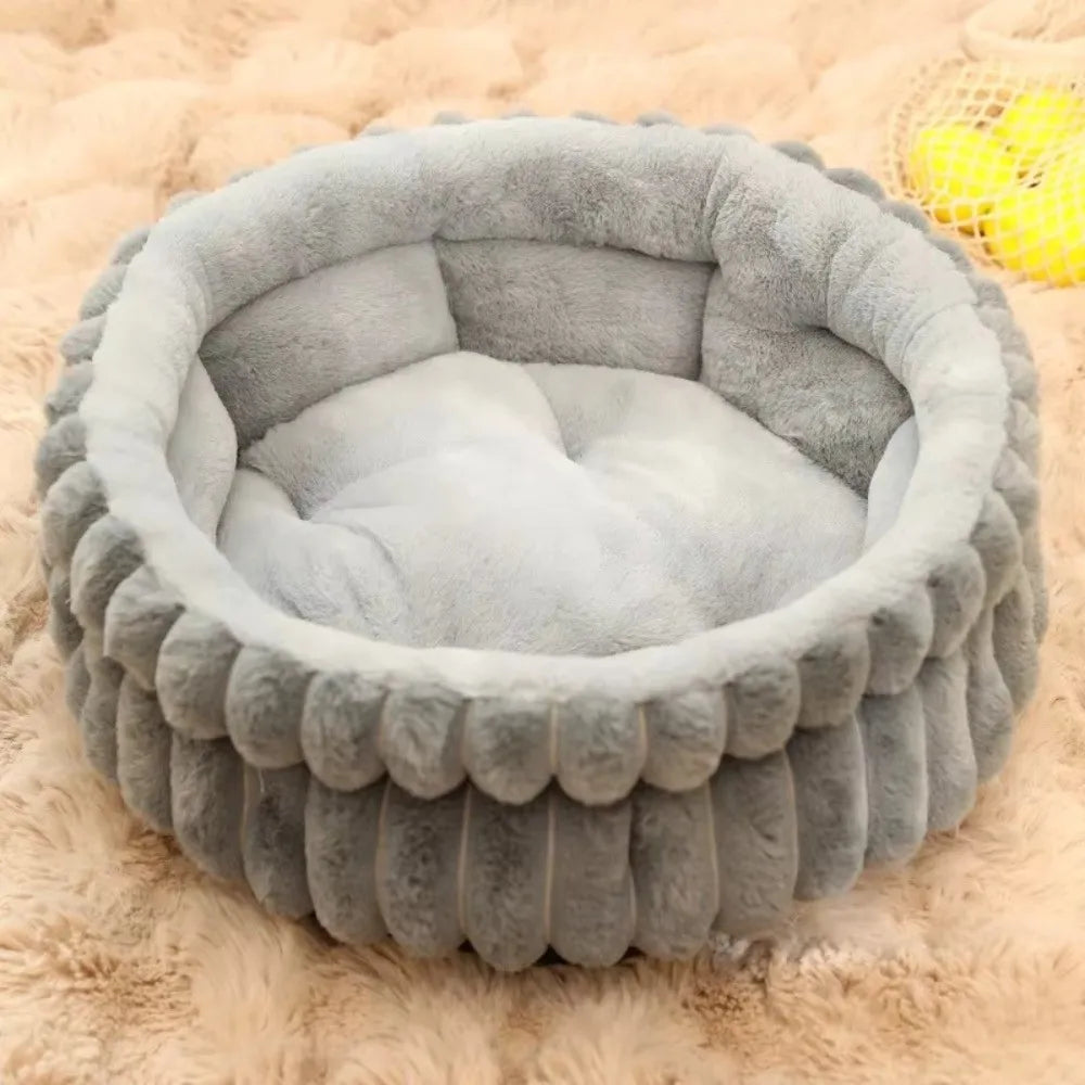 Comfortable Warm Soft Cat Bed Deep Sleep Pet Supplies Dog Bed Round Cozy Pet House Kennel Winter