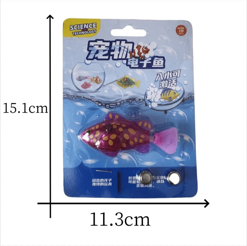 Cat Interactive Electric Fish Toy LED Light Swimming Robot Water Toy for Indoor Play Cats Dogs Pet Baby Bath Toys