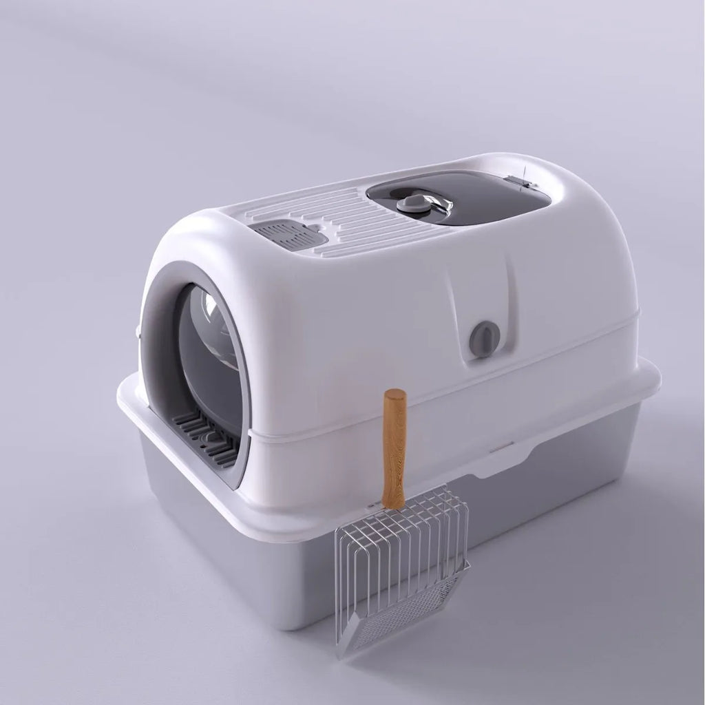 Cat Litter Tray, Fully Enclosed Cat Toilet, Extra Large, Splash-proof, with Sand, for Kittens, Cat Supplies