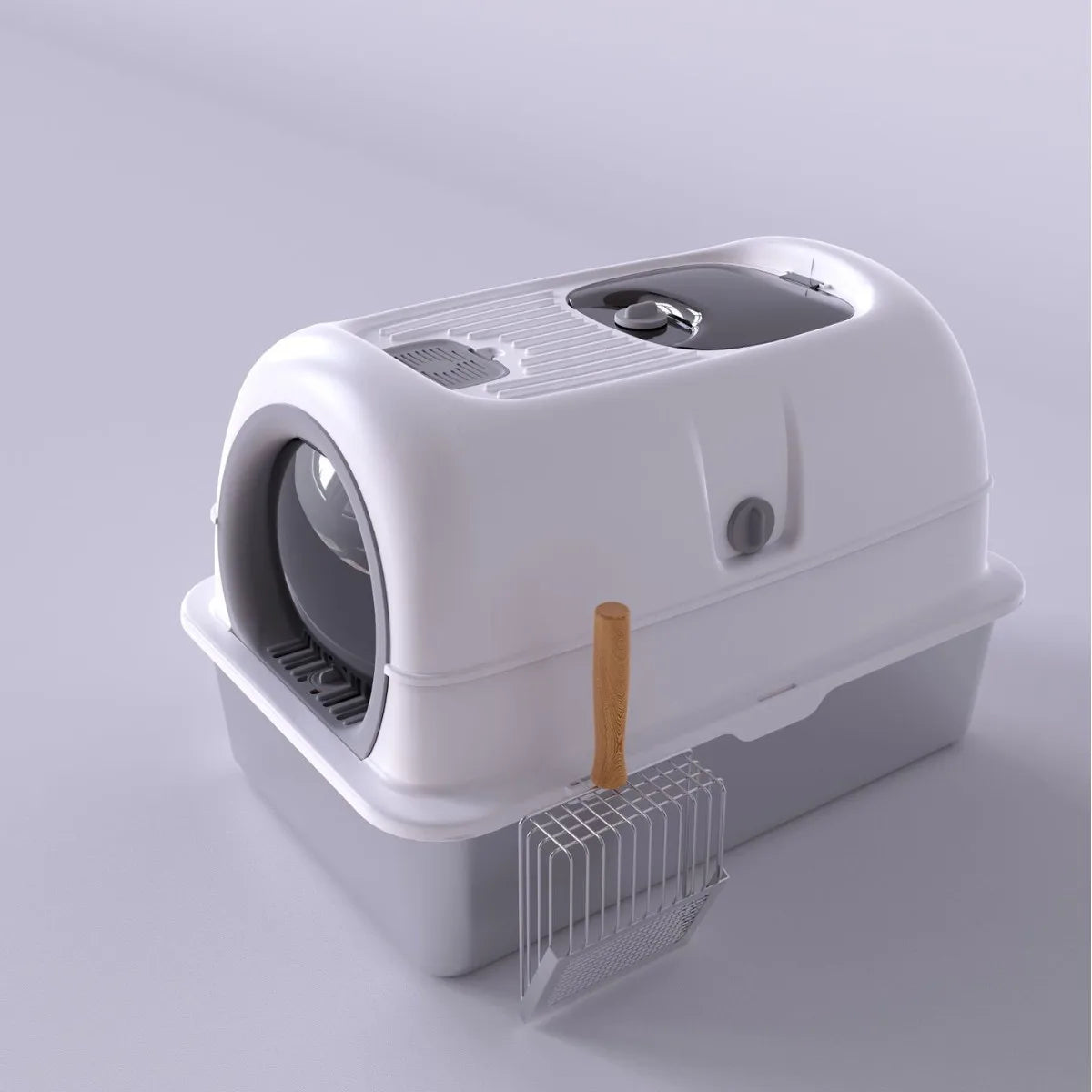 Cat Litter Tray, Fully Enclosed Cat Toilet, Extra Large, Splash-proof, with Sand, for Kittens, Cat Supplies
