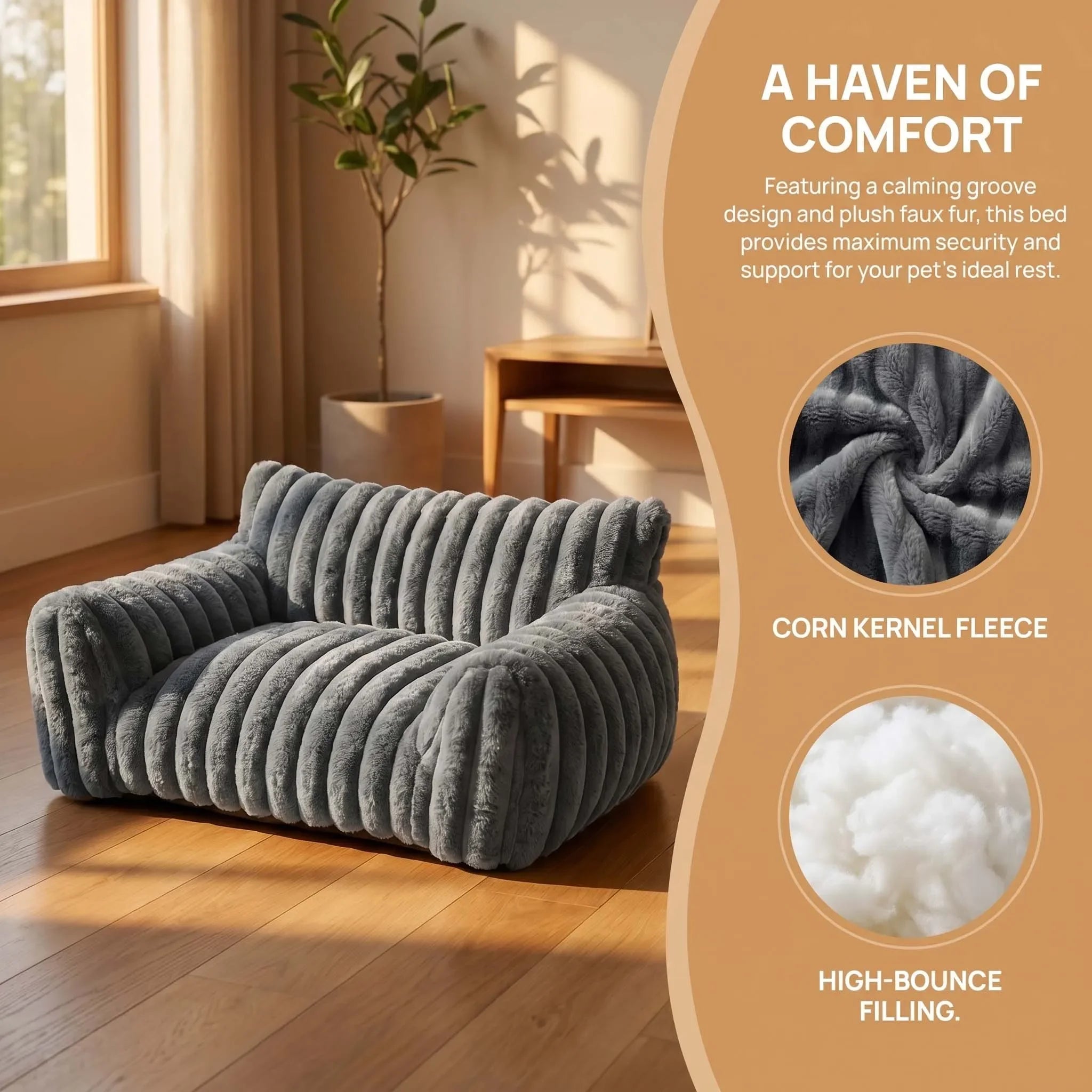 Warm Comfort Cute Cat Sofa Deep Sleep Cat Mat Bed Soft Cushion Pet bed Basket Kitten House for Medium Cats & Small Dogs