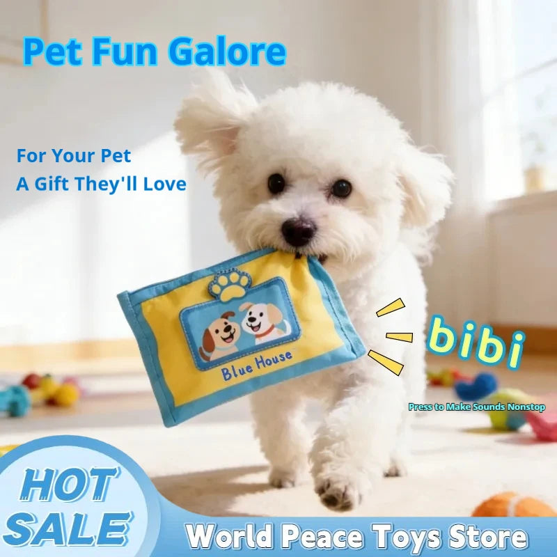 Dog Sniffing Chew Toys Simulation Paper Towel Drawing Box Hiding Puzzle Bite Resistant Consume Energy Indoor Play For Medium Dog