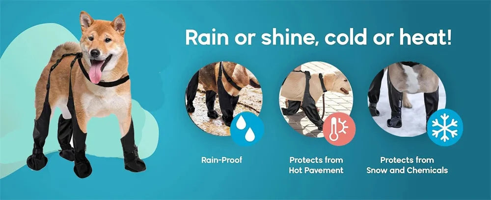 2025 New Anti-Slip Dog Shoes Pet Paw Protector Adjustable Rain Snow Booties for Outdoor Walking Running Pet Supplies Dog Shoe
