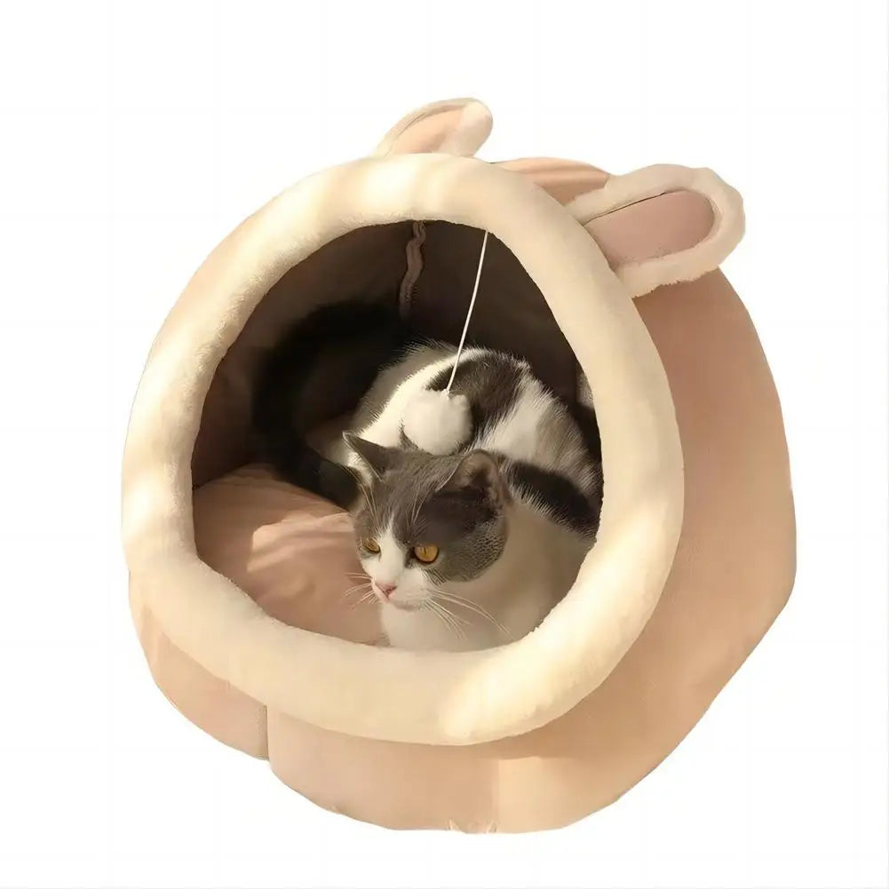 Deep Sleep Cat Bed Cartoon Pet Bed Foldable Removable Washable Pet Sleeping Bed for Small Dog Mat Bag Cave Cats Bed